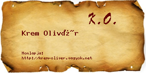 Krem Olivér névjegykártya